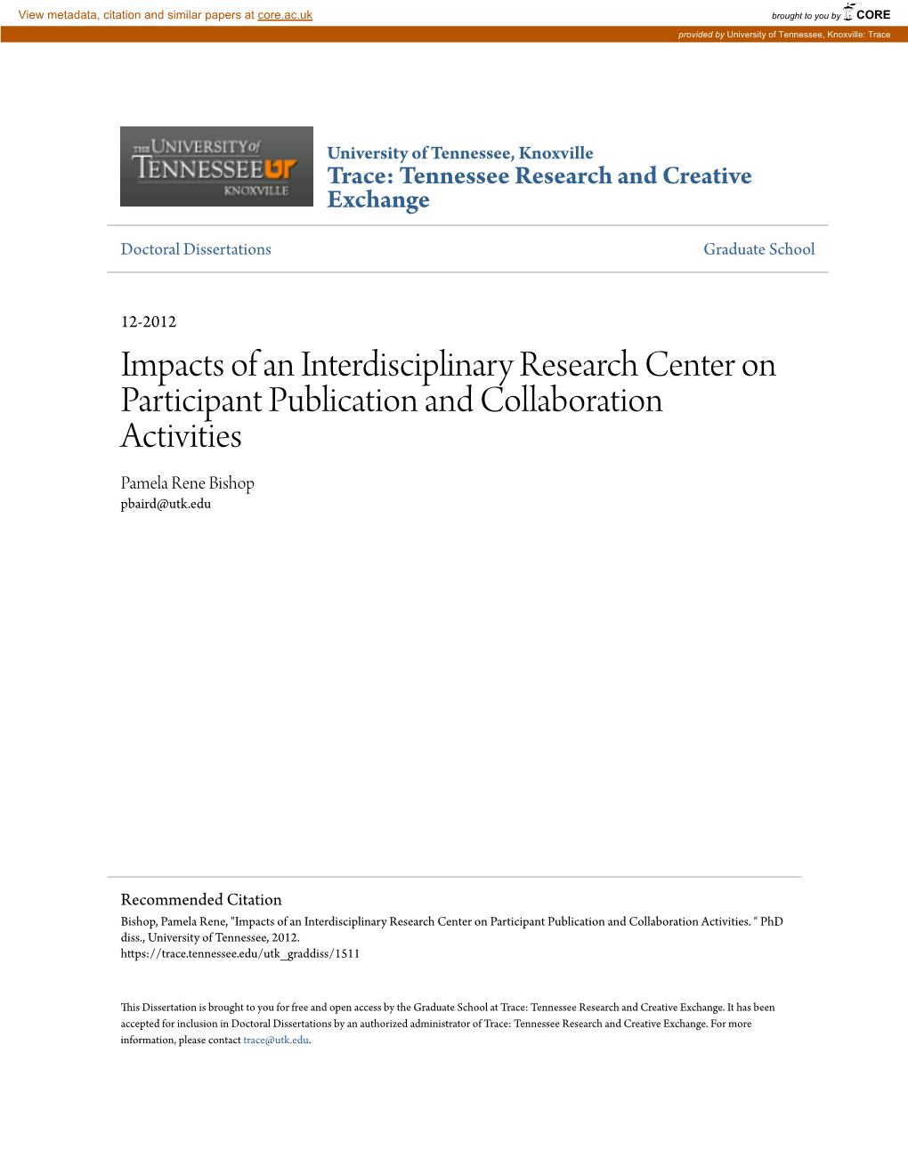 Interdisciplinary Research Centers