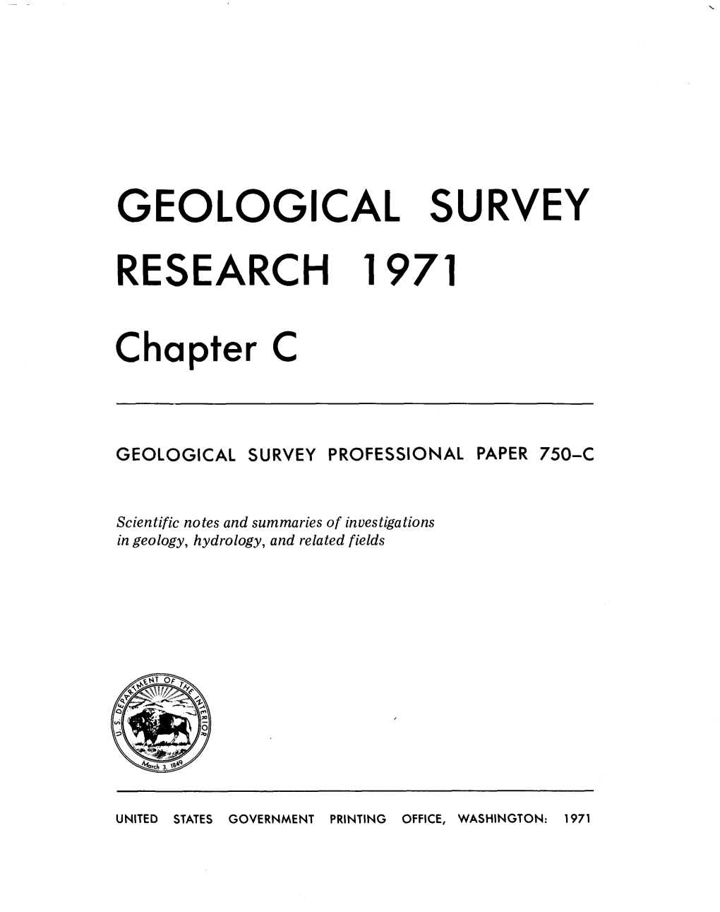 Geological Survey Research 1971