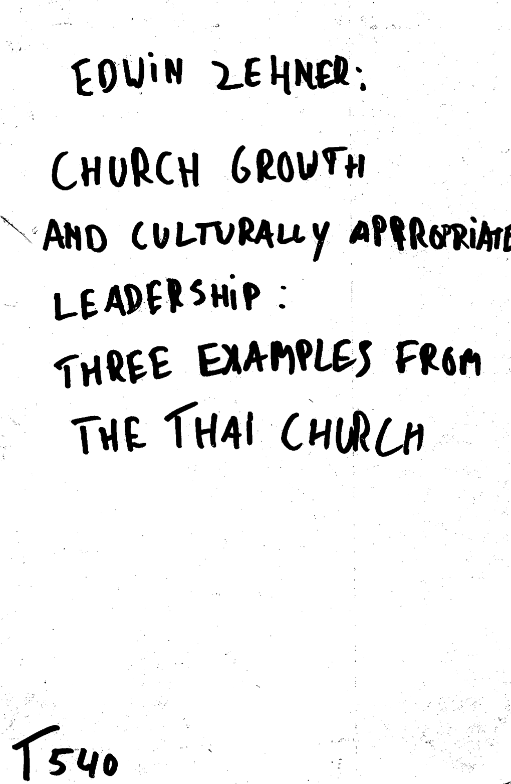 Church Growth and Culturally Appropriate Leadership