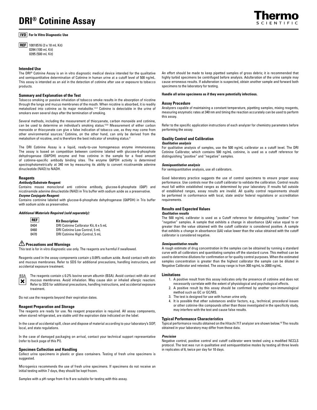 DRI® Cotinine Assay