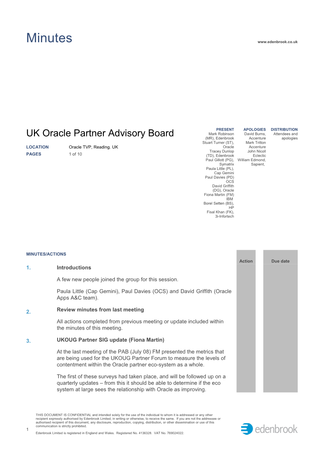 UK Oracle Partner Advisory Board