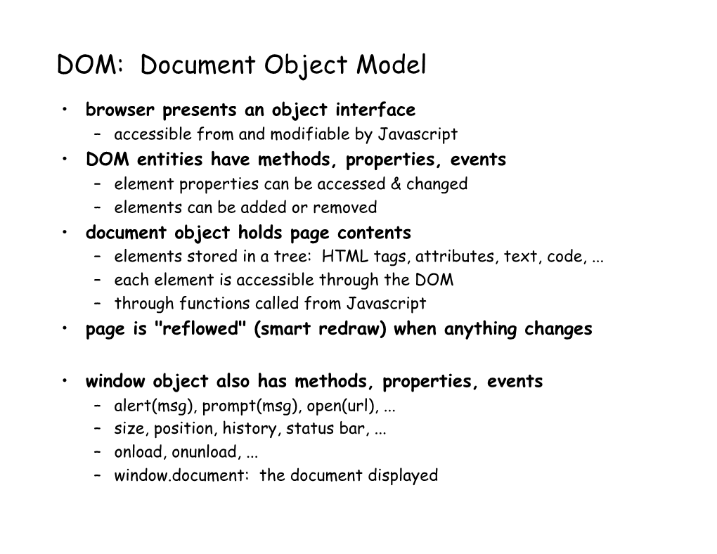 DOM: Document Object Model