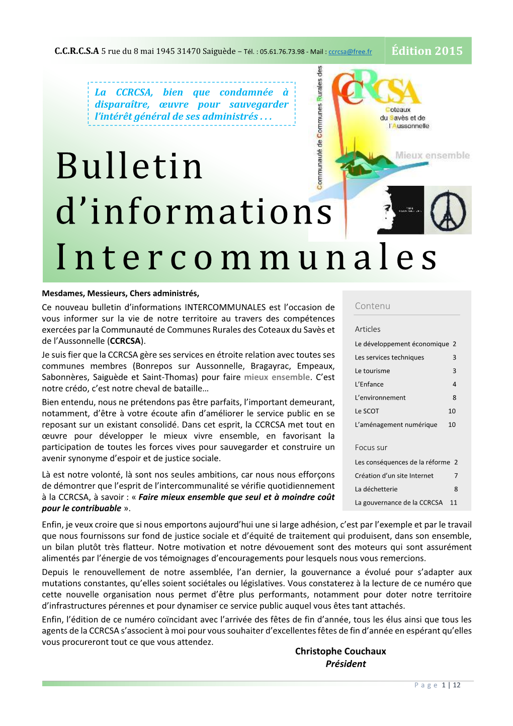 Bulletin D'informations Intercommunales