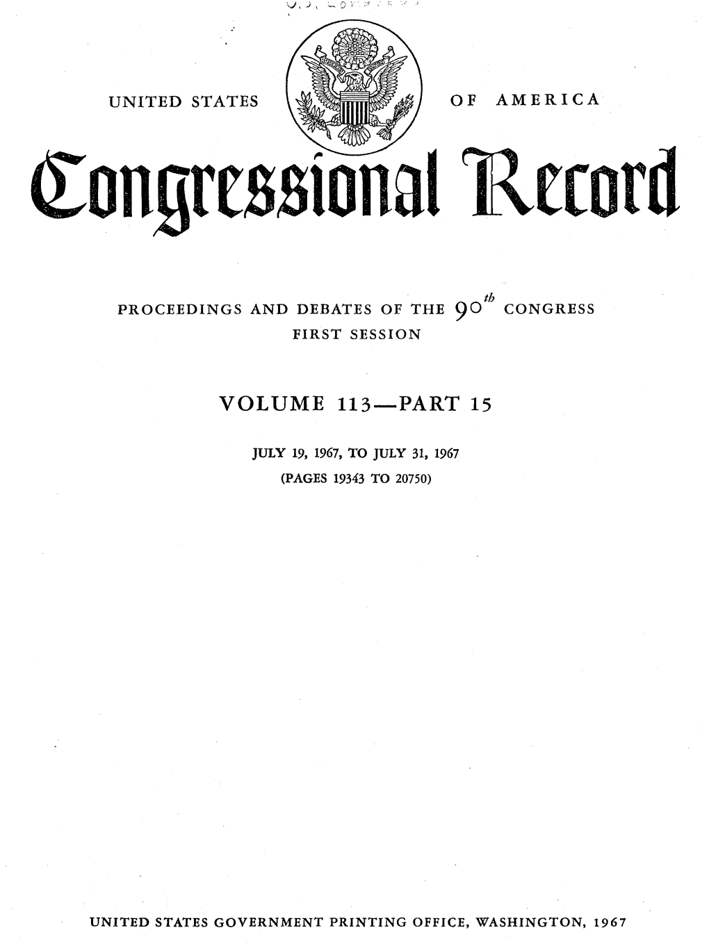 90Th Cong., 1St Sess., Congressional Record 113 (July 25, 1967)