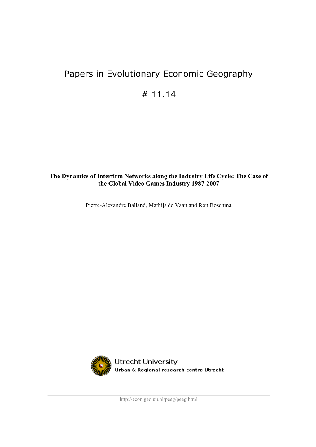 Papers in Evolutionary Economic Geography # 11.14