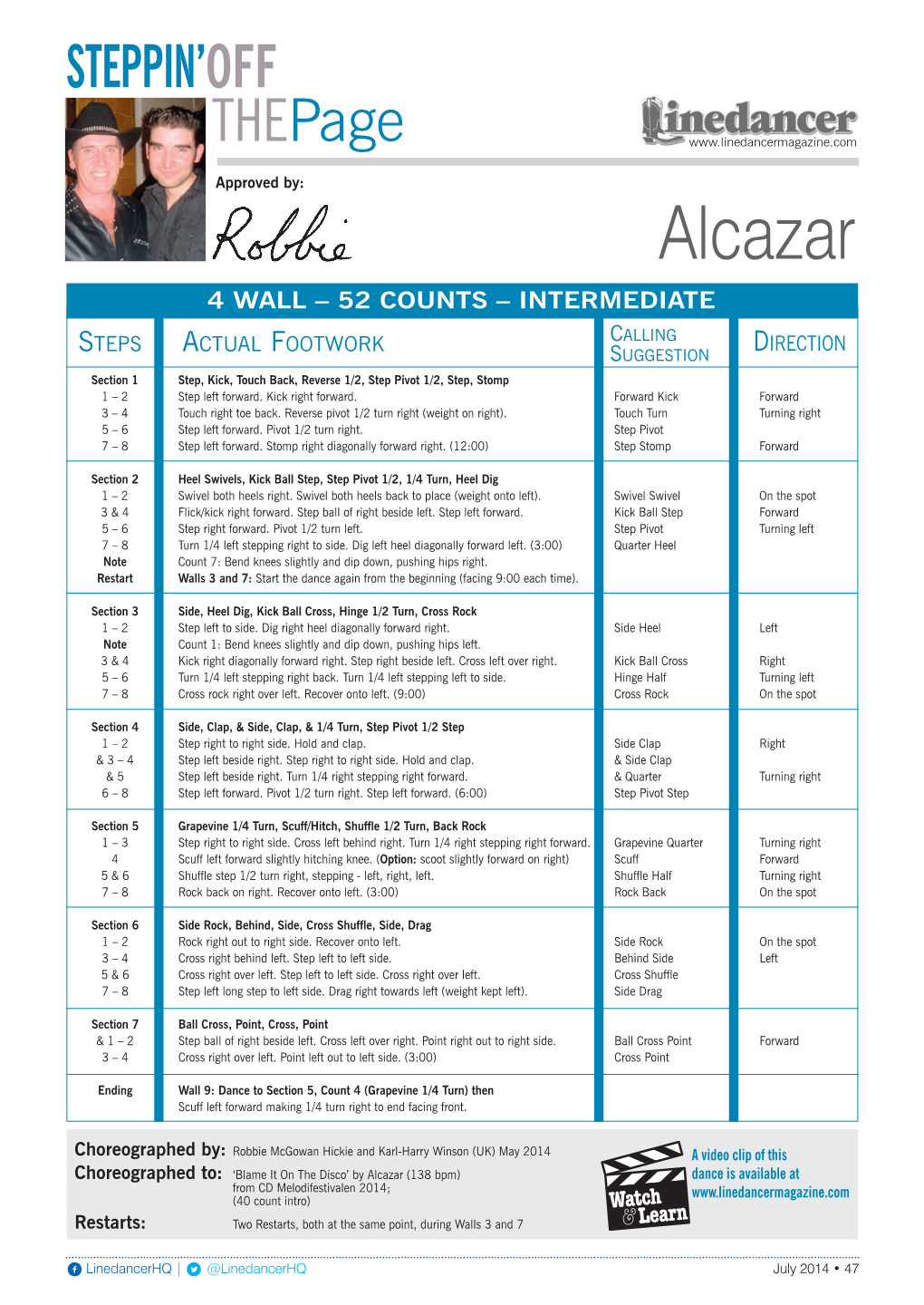 Alcazar 4 Wall – 52 Counts – Intermediate