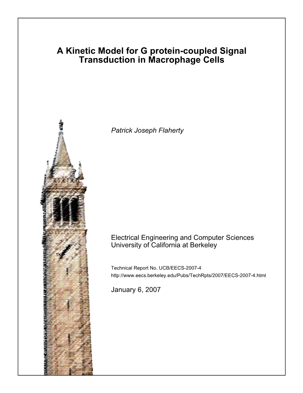 A Kinetic Model for G Protein-Coupled Signal Transduction in Macrophage Cells