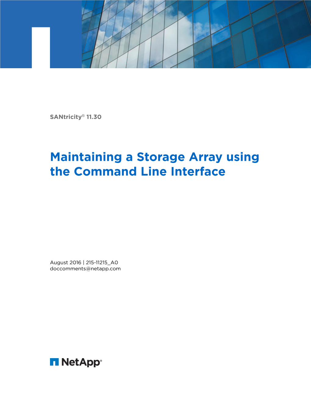 Santricity 11.30 Maintaining a Storage Array Using the Command