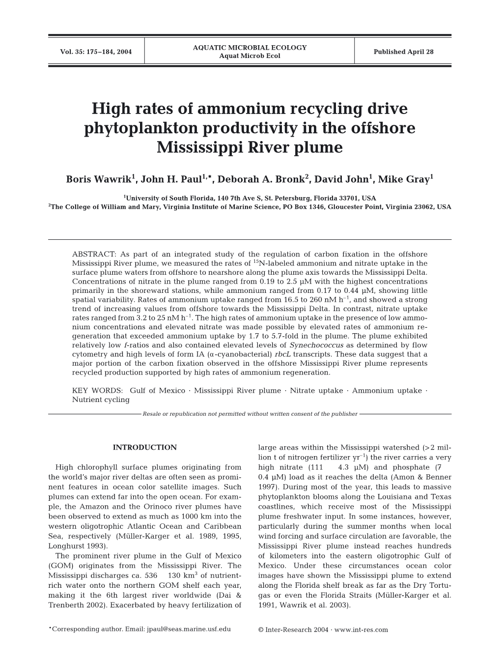 High Rates of Ammonium Recycling Drive Phytoplankton Productivity in the Offshore Mississippi River Plume