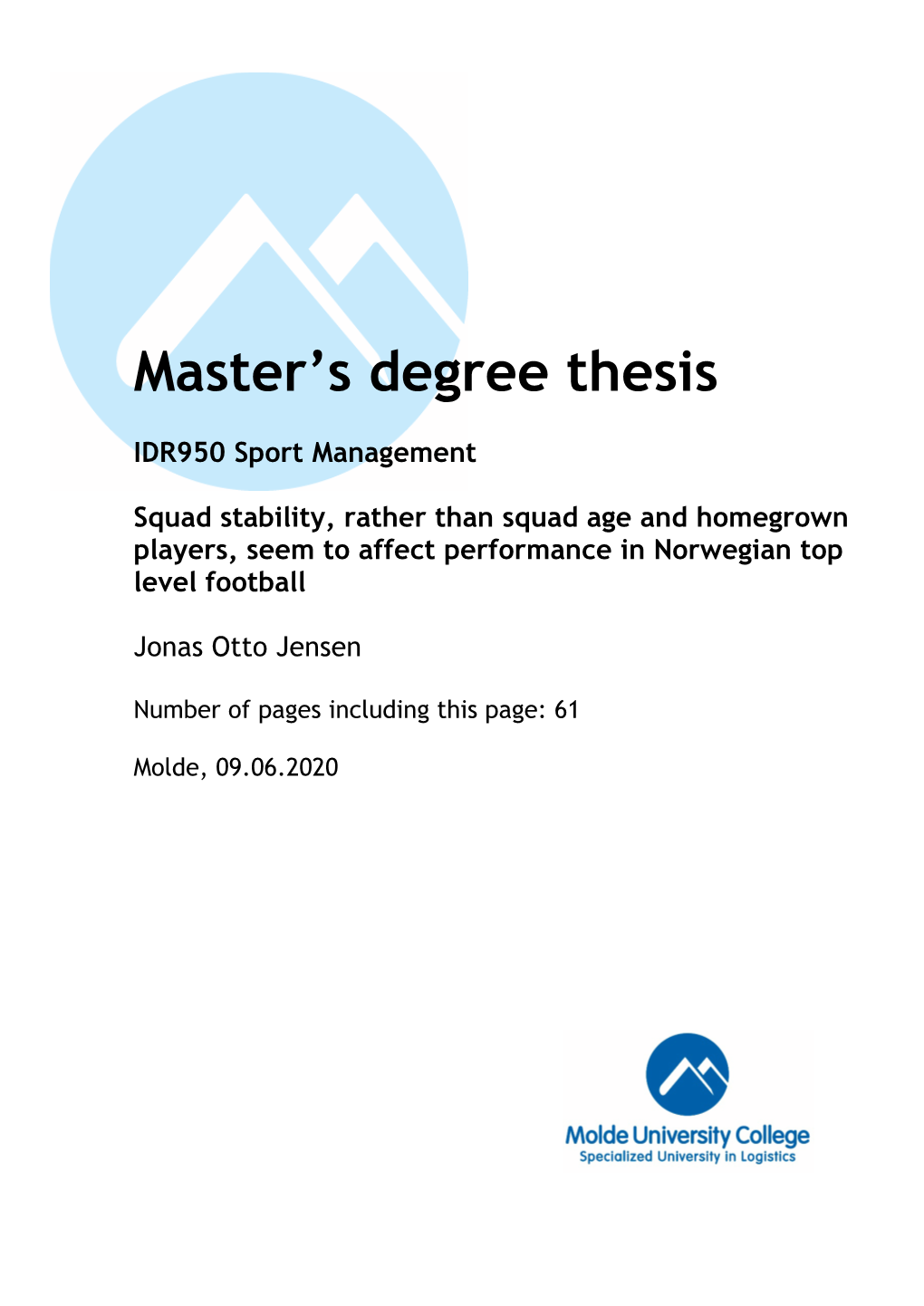 Master's Degree Thesis