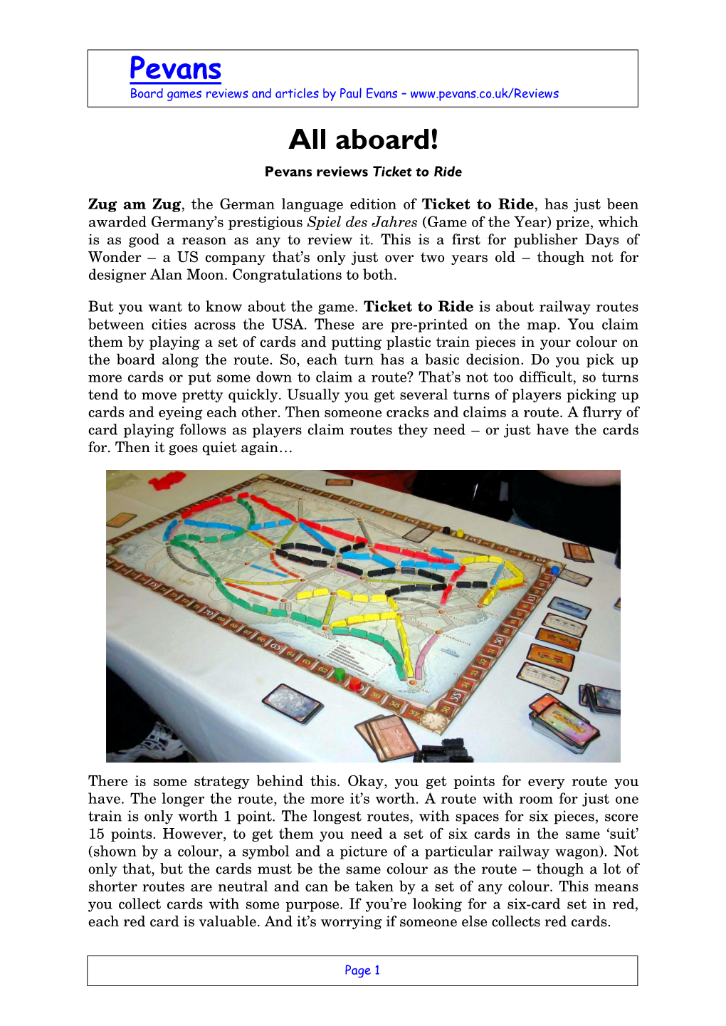 All Aboard! Pevans Reviews Ticket to Ride
