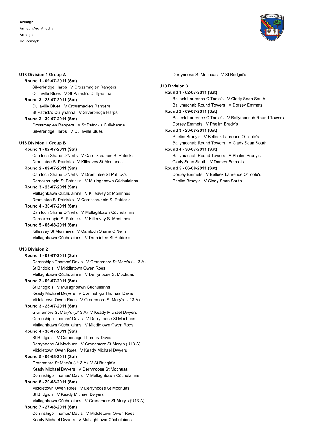 GAA Competition Report