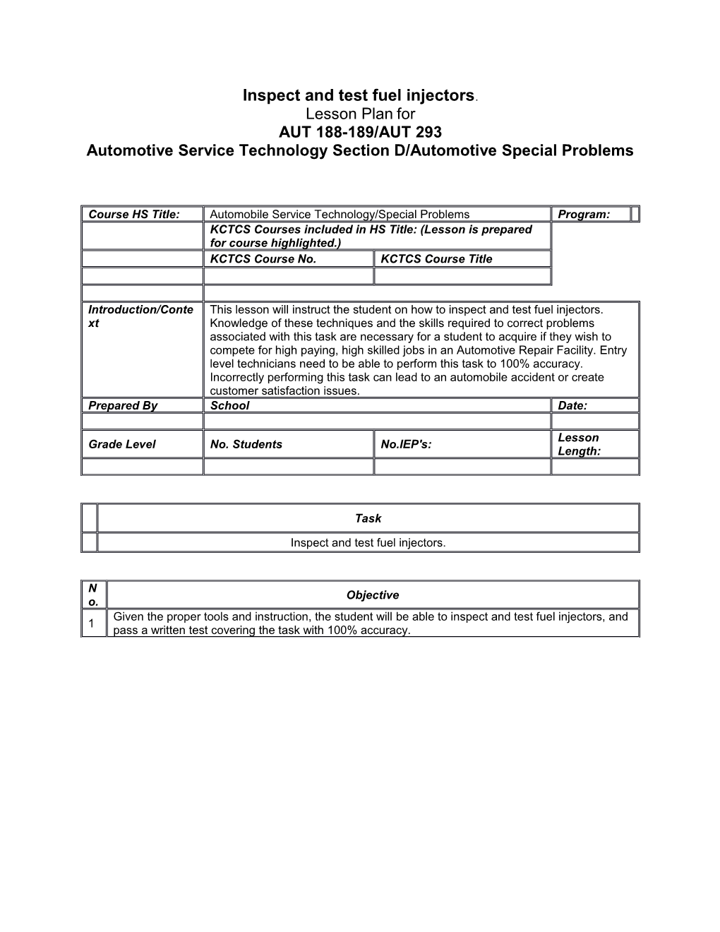 Automotive Service Technology Section D/Automotive Special Problems