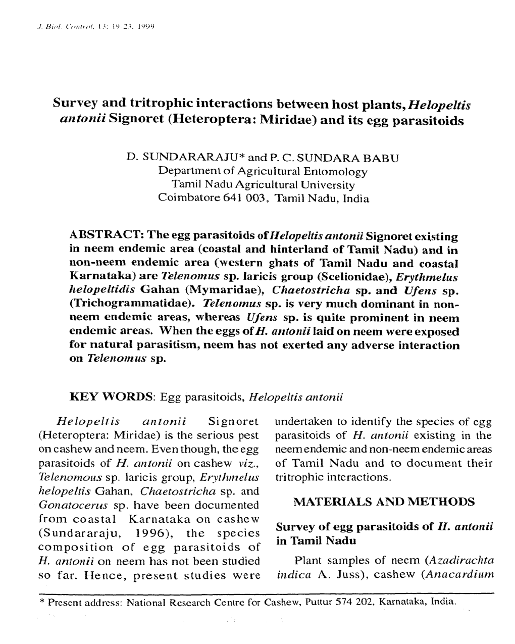 Heteroptera: Miridae) and Its Egg Parasitoids