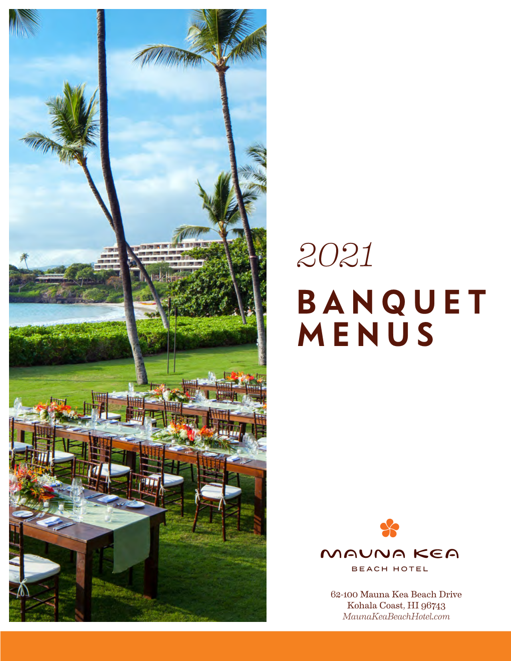 2021 Mauna Kea Beach Hotel Banquet Menus