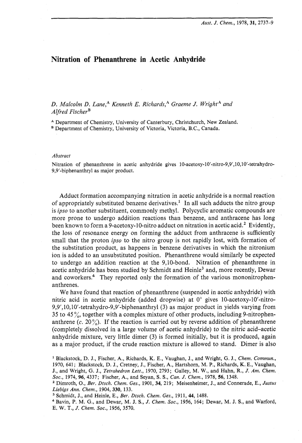 Nitration of Phenanthrene in Acetic Anhydride