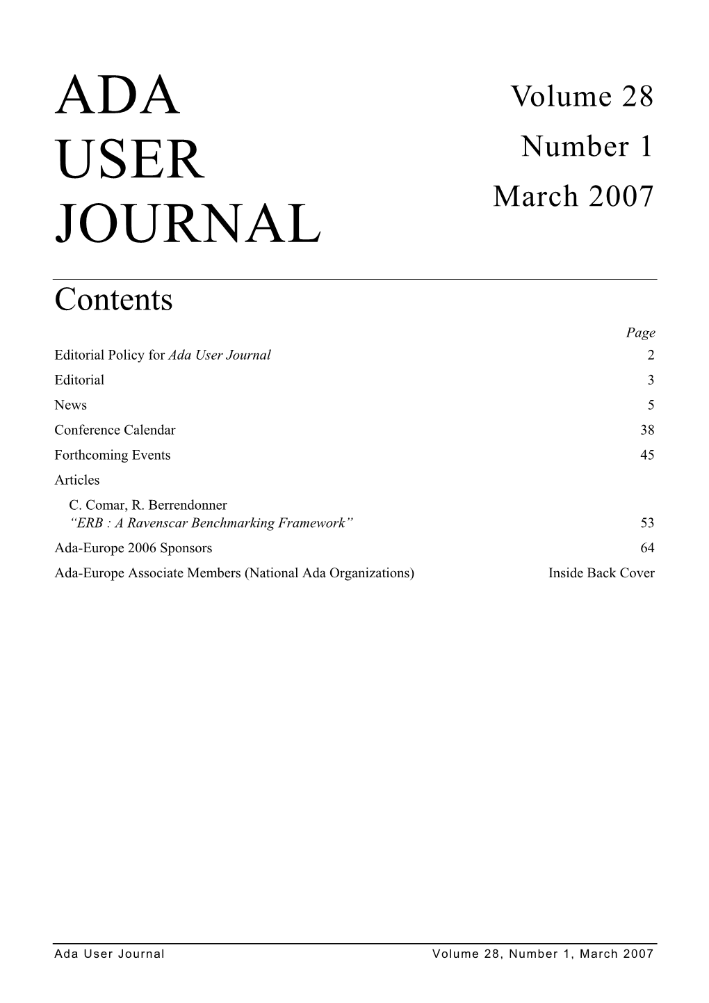 Volume 28 Number 1 March 2007