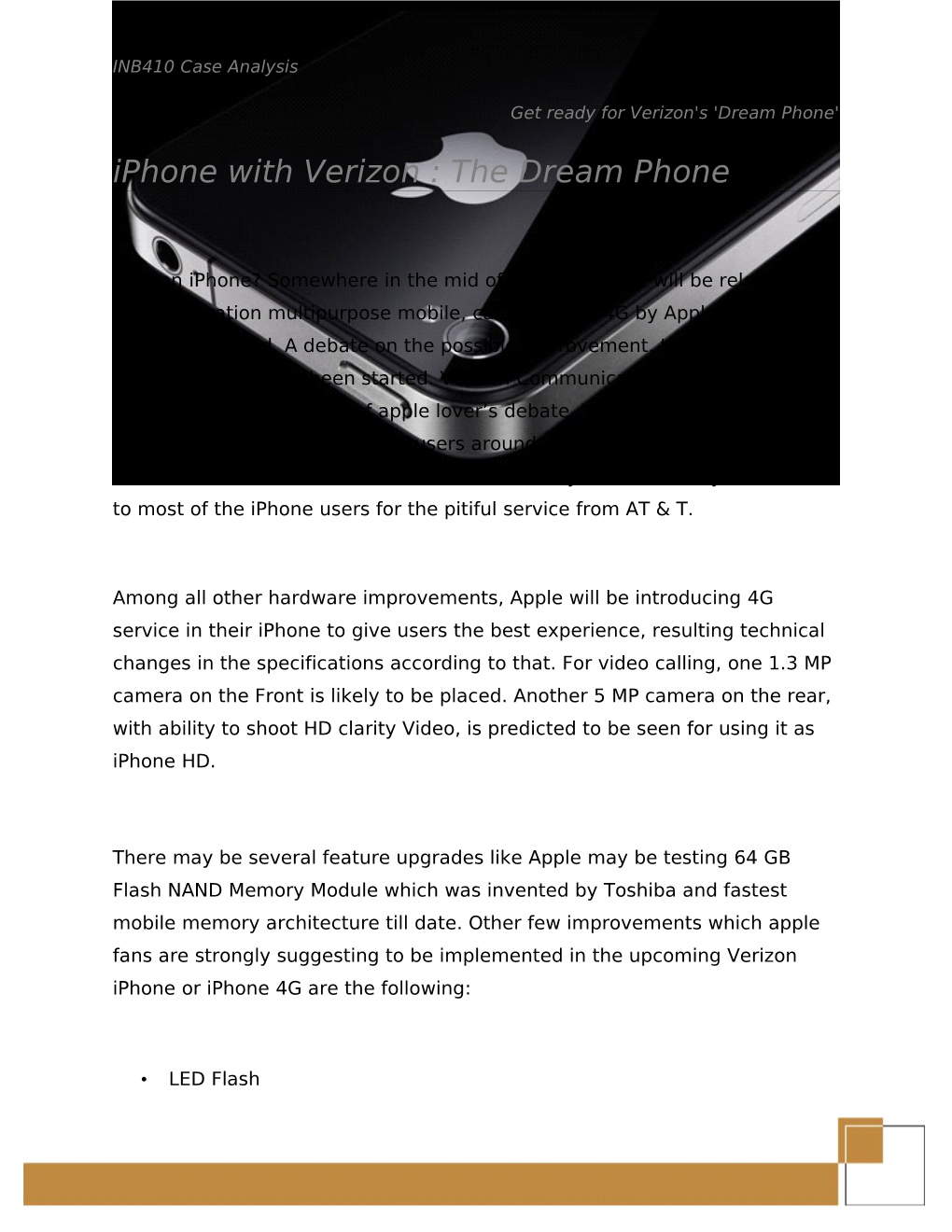 Iphone with Verizon : the Dream Phone