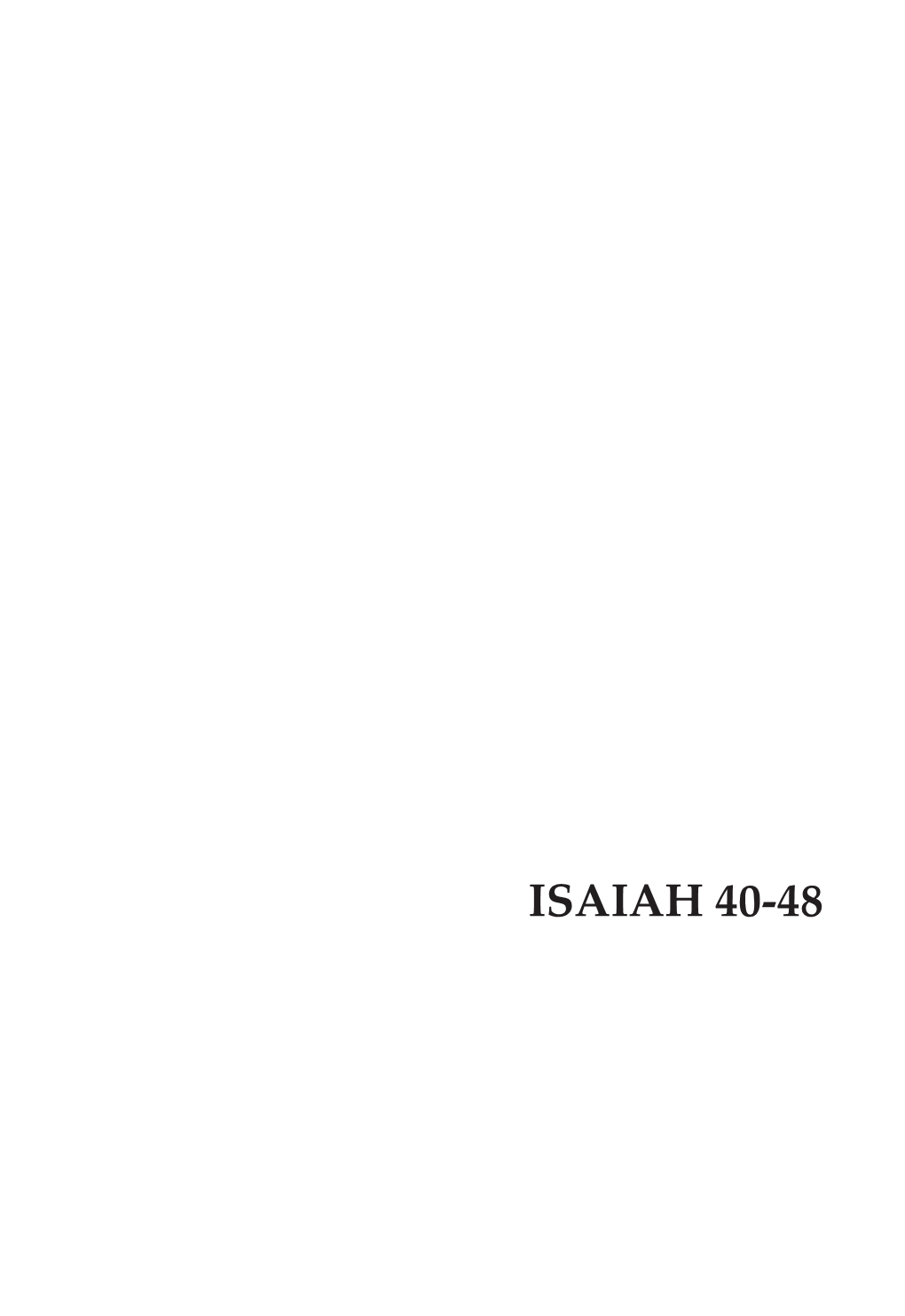 Isaiah 40-48