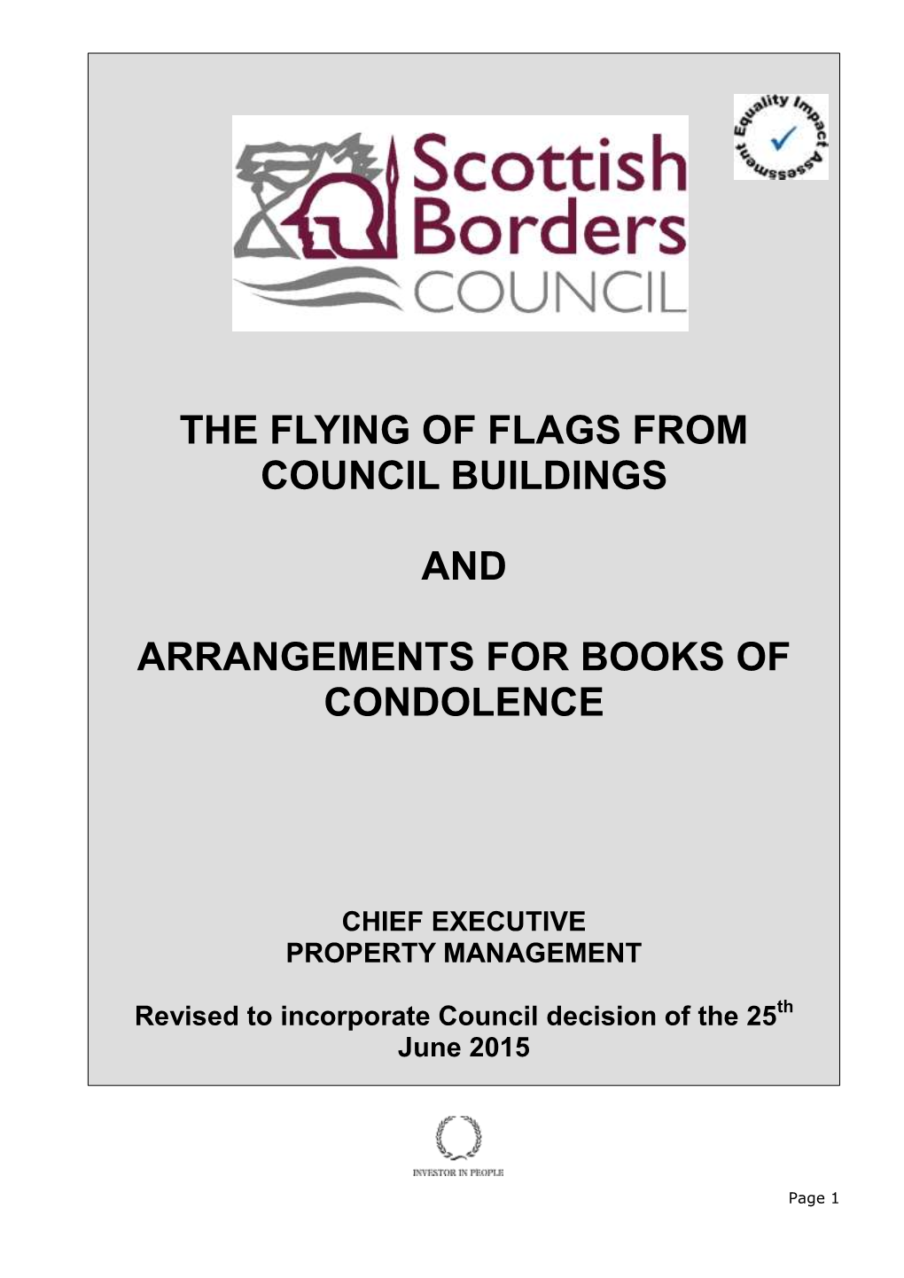 The Flying of Flags from Council Buildings and Arrangements for Books of Condolence