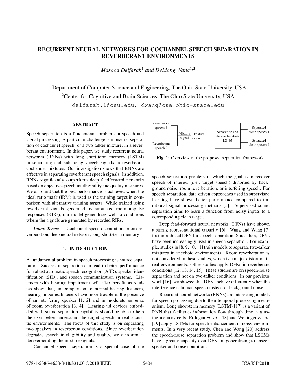 Recurrent Neural Networks for Cochannel Speech Separation in Reverberant Environments