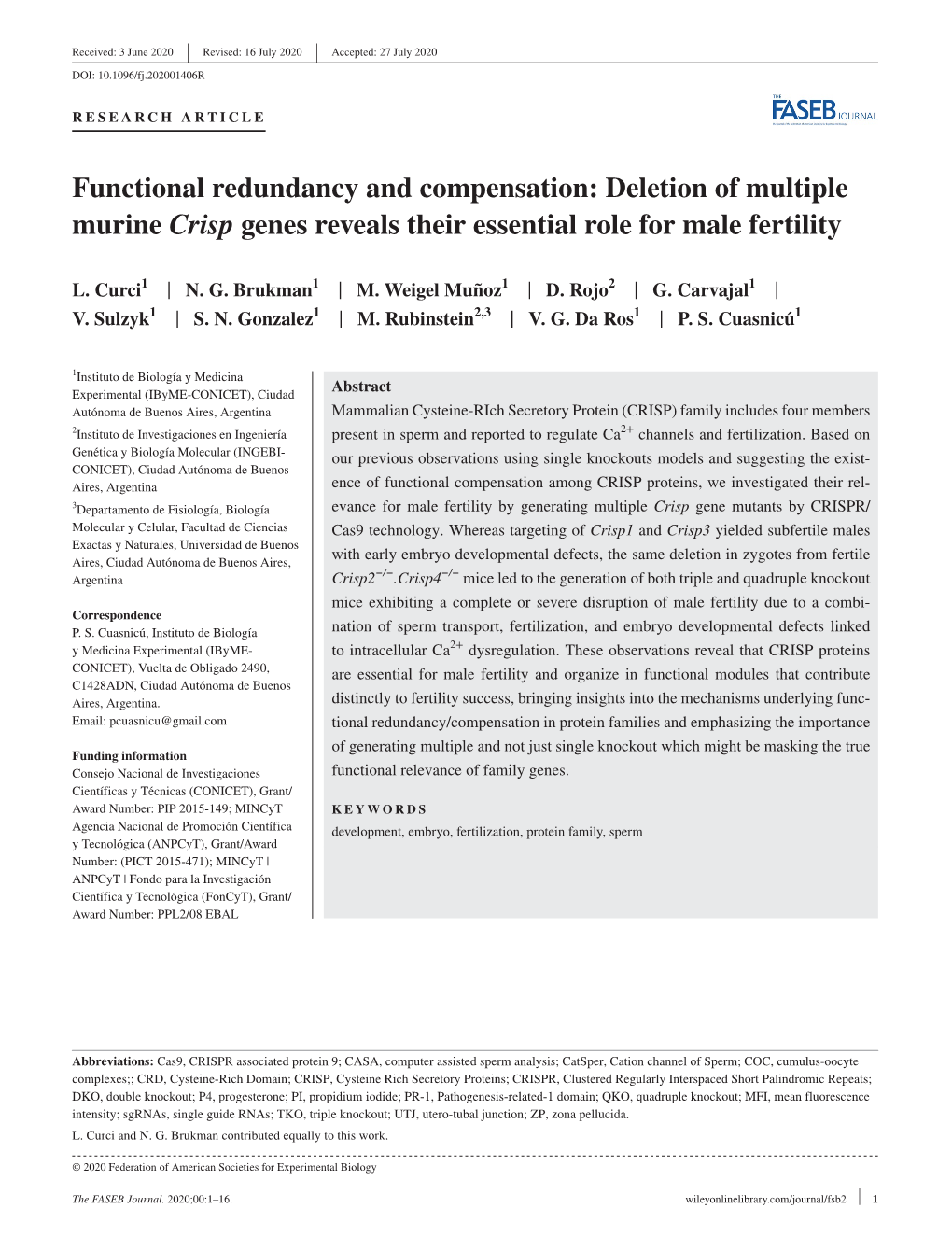 Deletion of Multiple Murine Crisp Genes Reveals Their Essential Role for Male Fertility