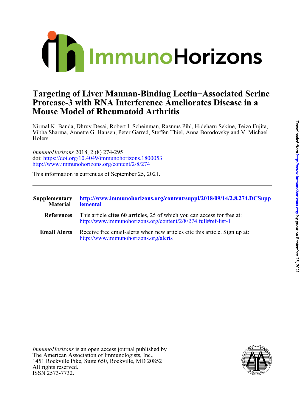 Targeting of Liver Mannan-Binding Lectin