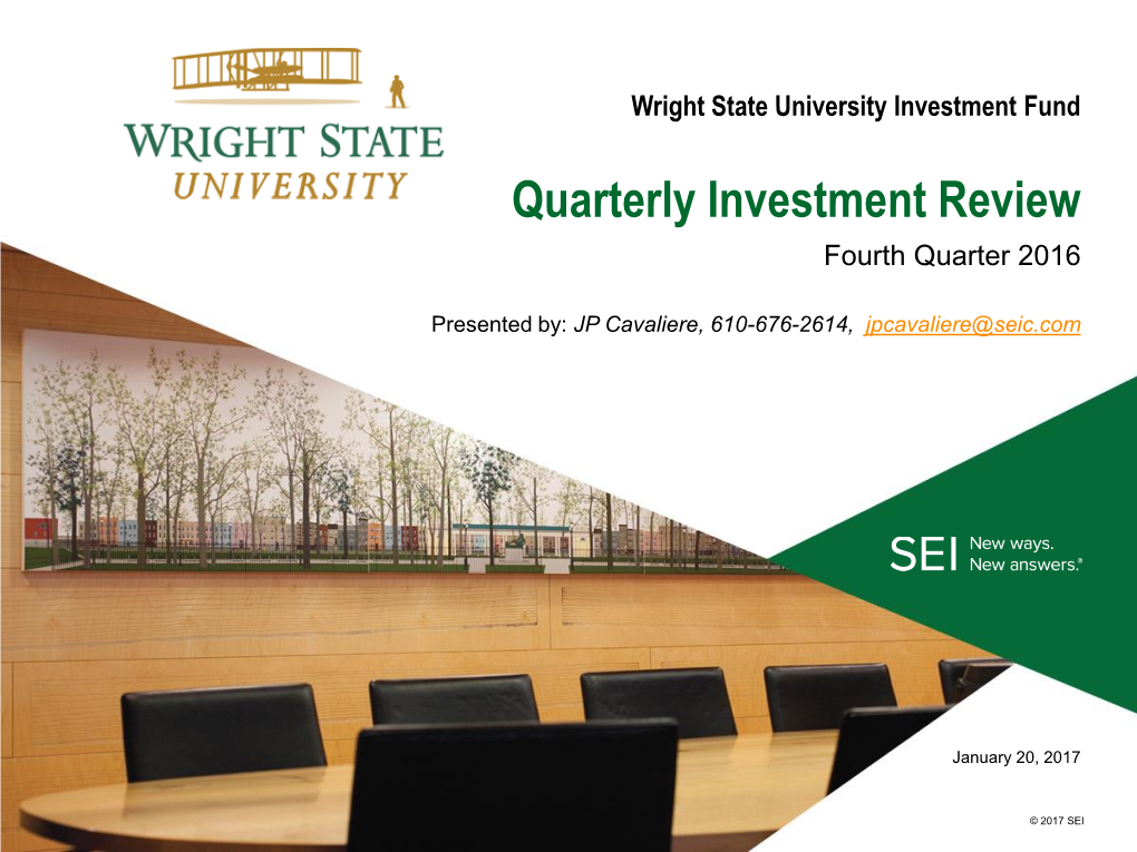 Fourth Quarter 2016 Wright State University Investment Fund
