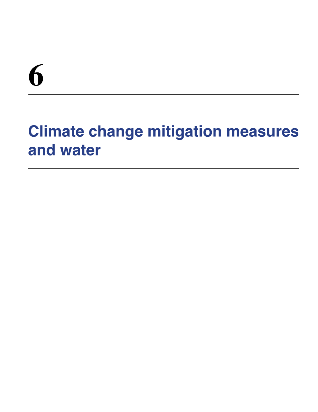 Chapter 6 Climate Change Mitigation Measures and Water