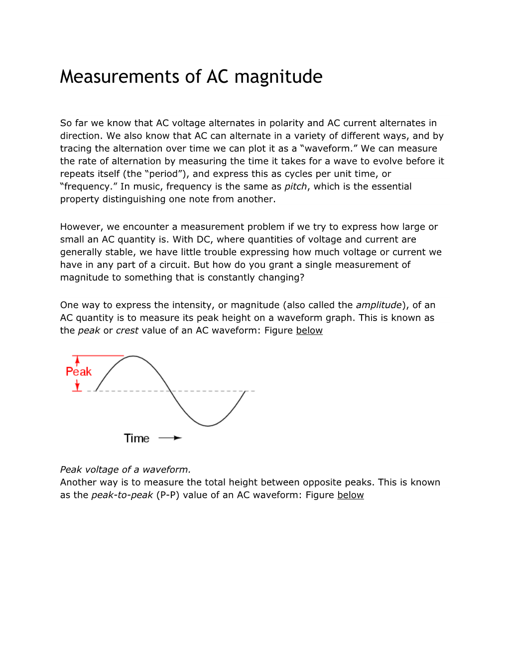 Measurements of AC Magnitude