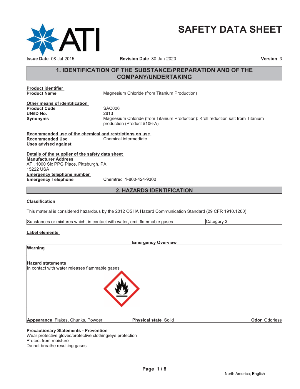 Magnesium Chloride (From Titanium Production)