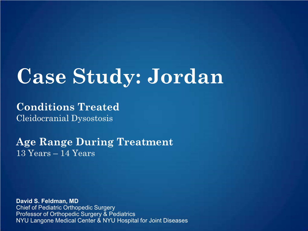 Jordan Cleidocranial Dysostosis Case Study