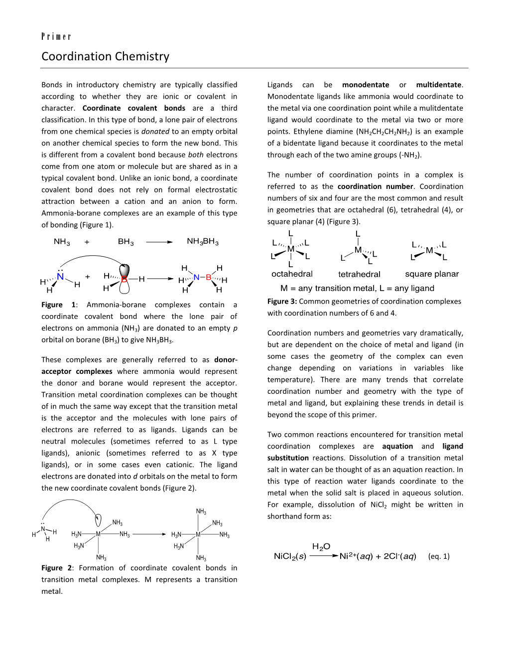 Coordination Chemistry