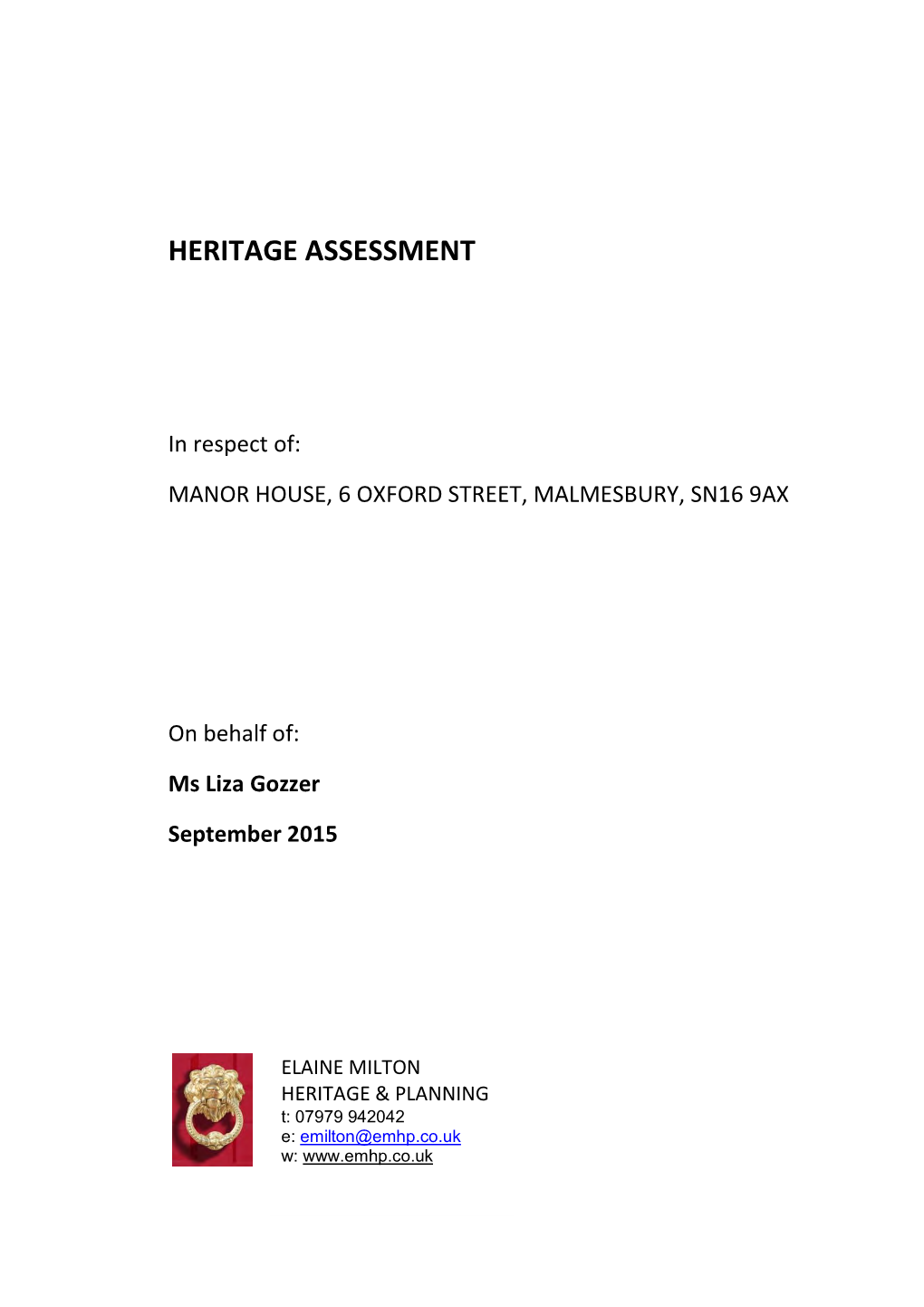 Heritage Assessment