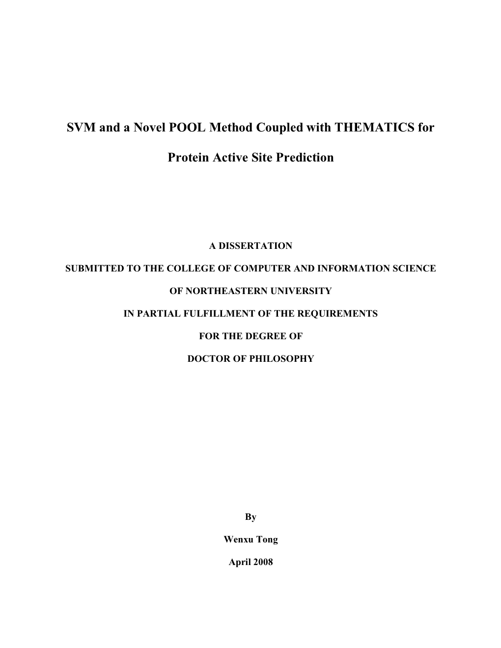 SVM and a Novel POOL Method Coupled with THEMATICS For