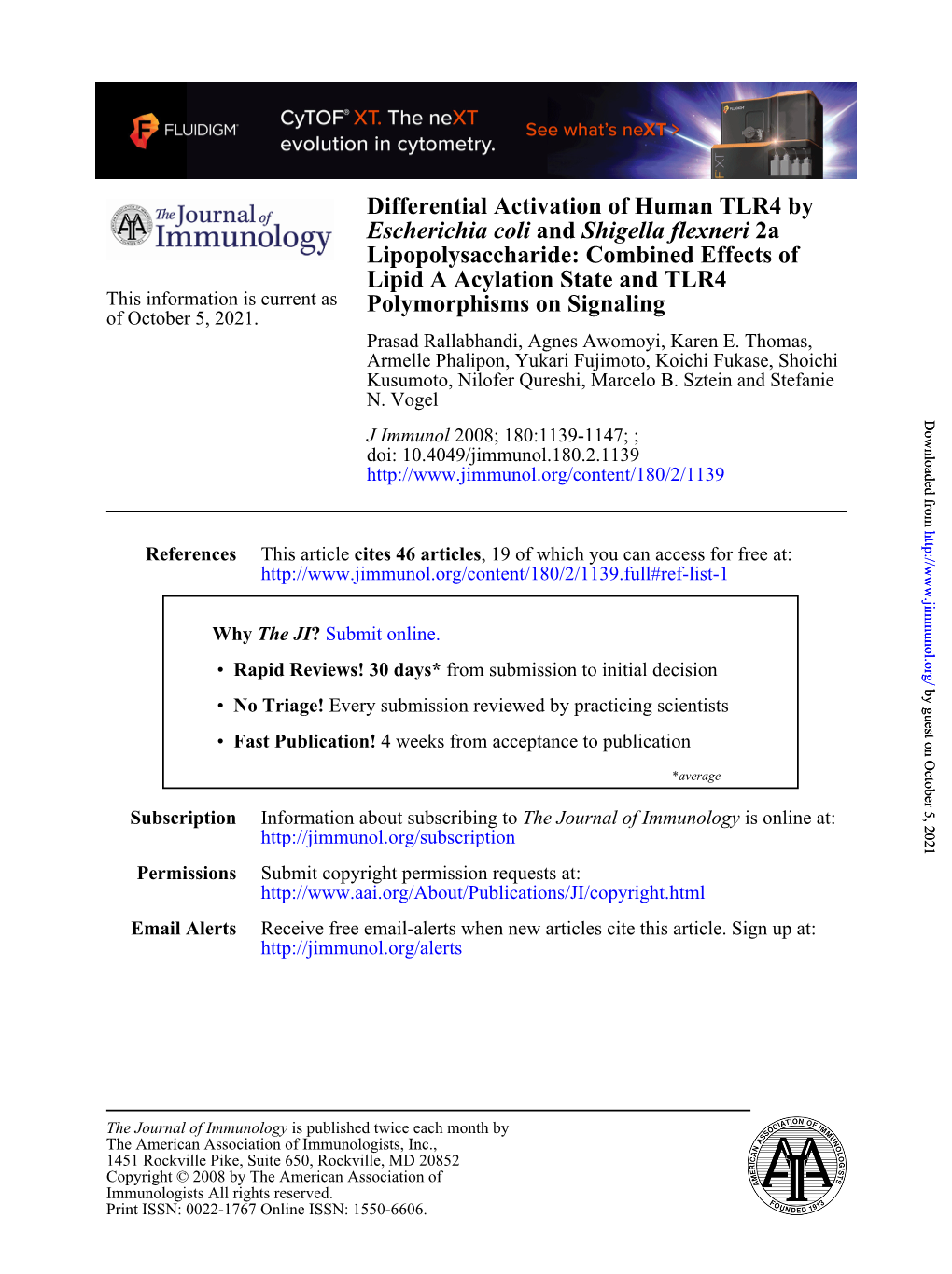 Polymorphisms on Signaling Lipid a Acylation State and TLR4