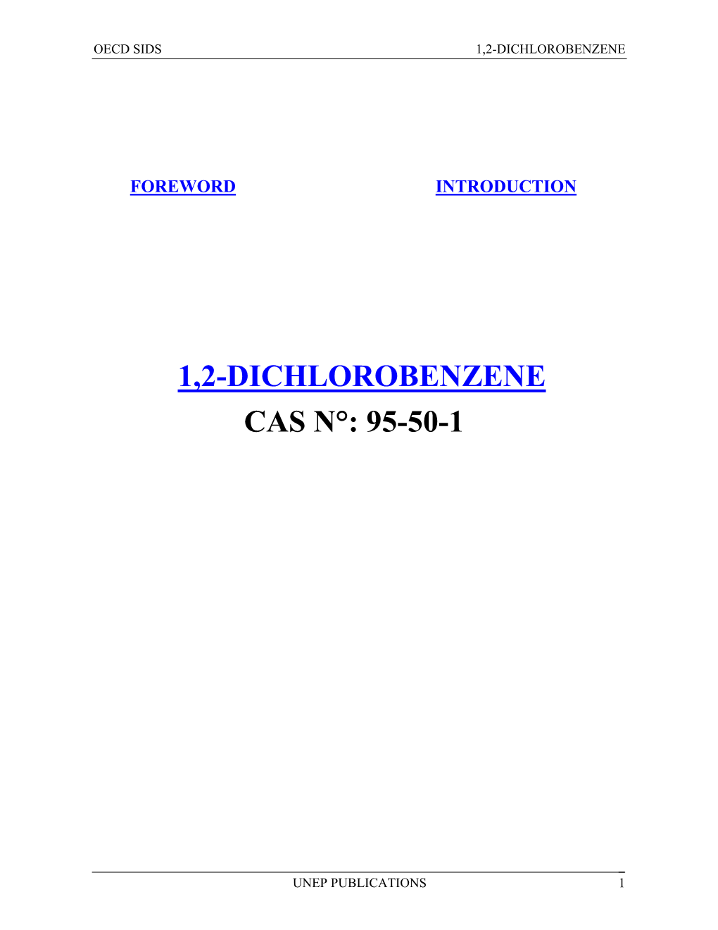 1,2-Dichlorobenzene Cas N°: 95-50-1