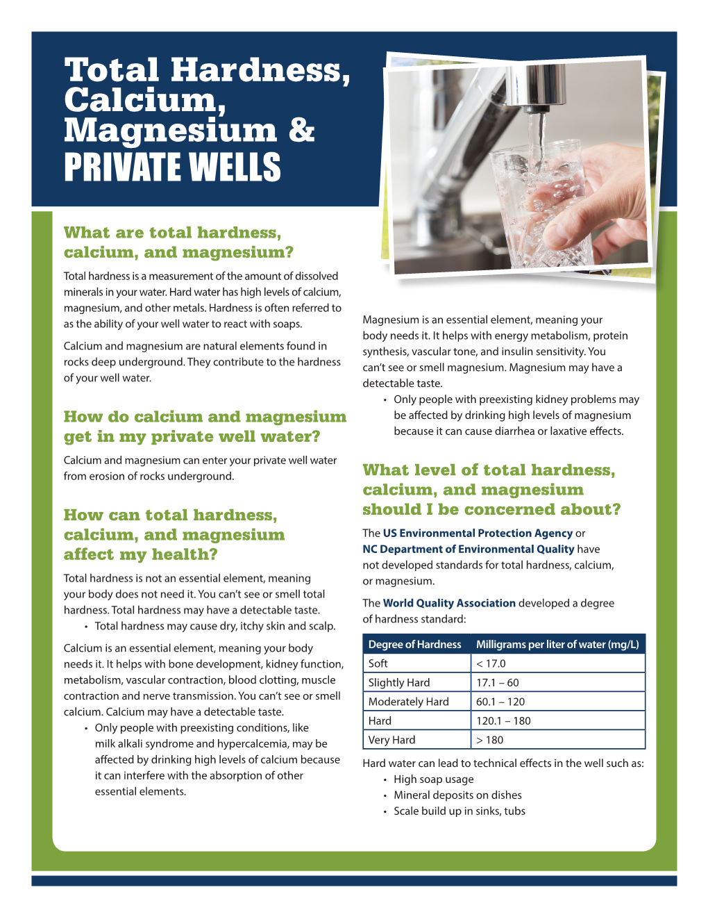 Total Hardness, Calcium, Magnesium & Private Wells