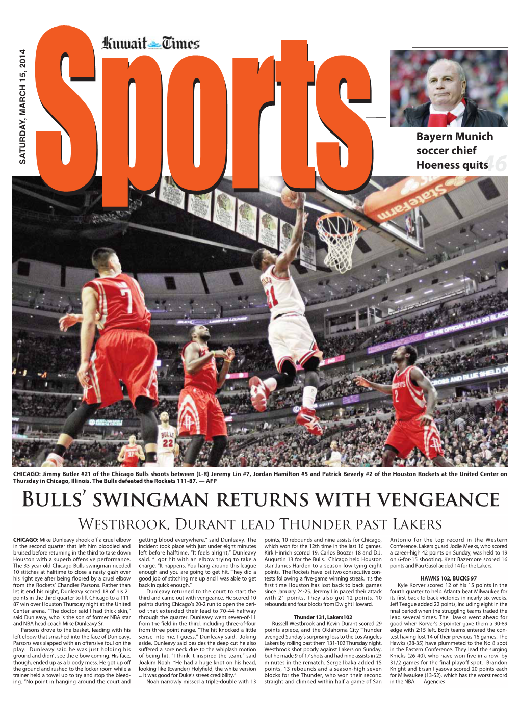Bulls' Swingman Returns with Vengeance