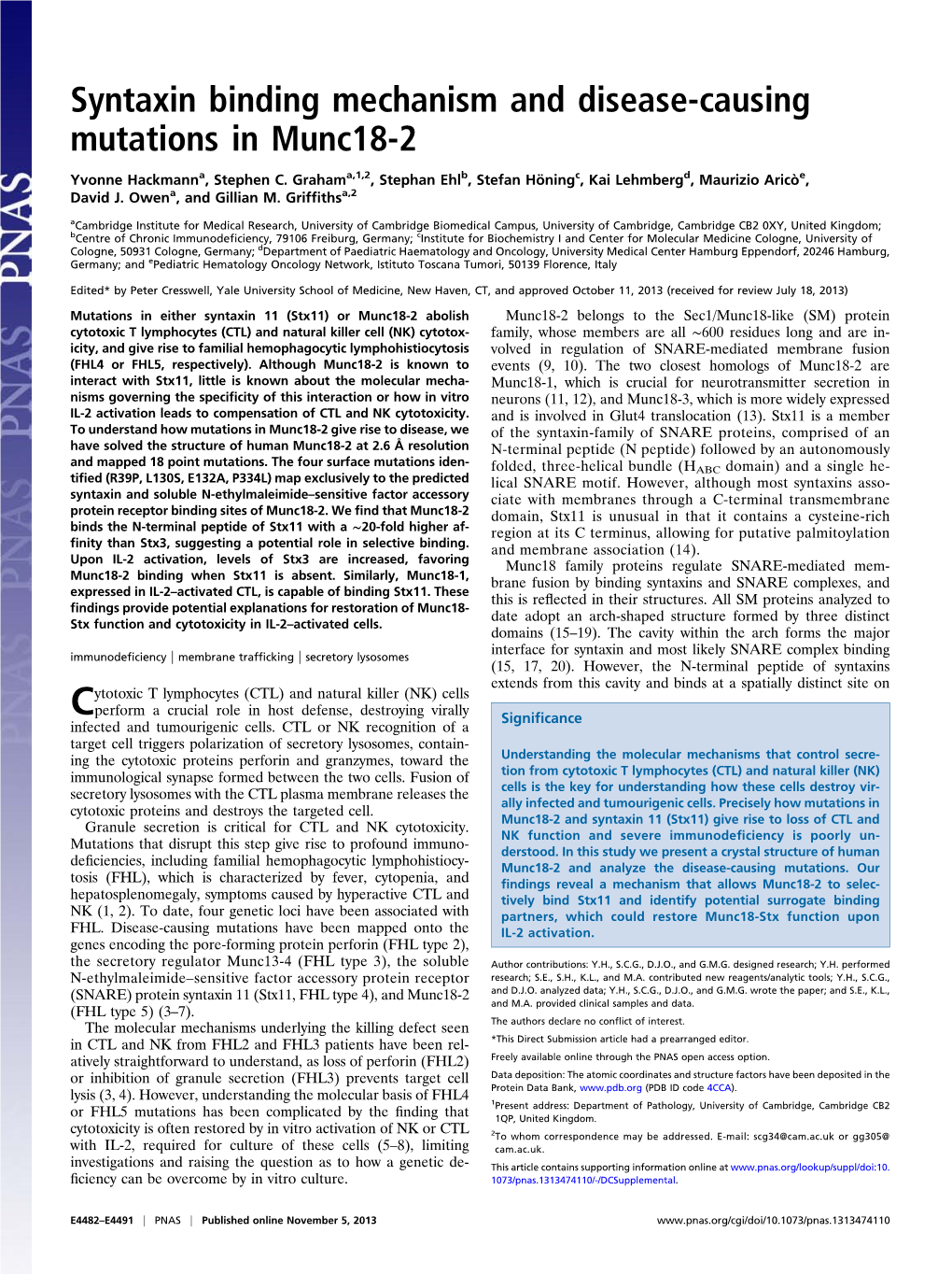 Syntaxin Binding Mechanism and Disease-Causing Mutations in Munc18-2