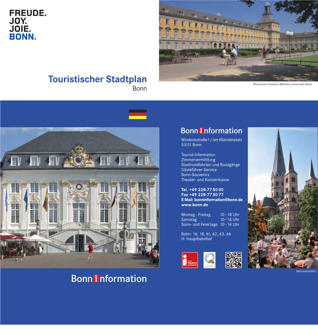 Touristischer Stadtplan Rheinische Friedrich-Wilhelms-Universität Bonn Bonn