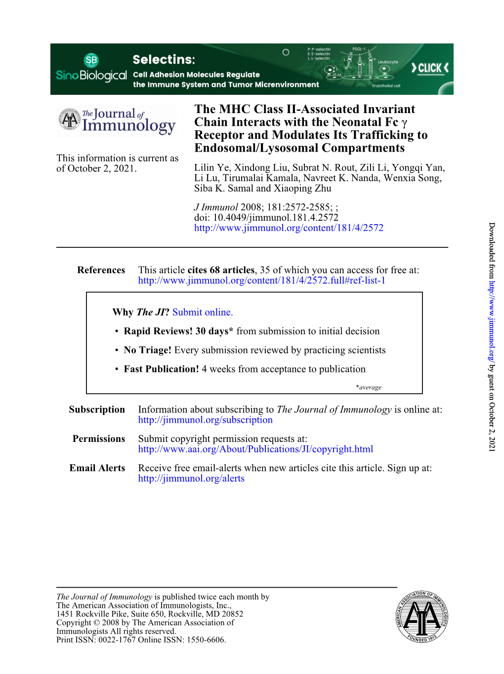 Endosomal/Lysosomal Compartments Receptor and Modulates Its