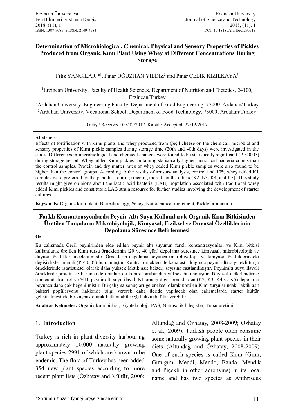 11 Determination of Microbiological, Chemical, Physical and Sensory