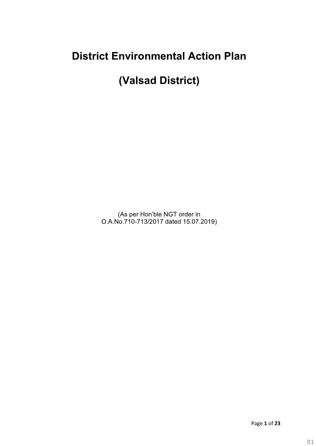 District Environmental Action Plan (Valsad District)