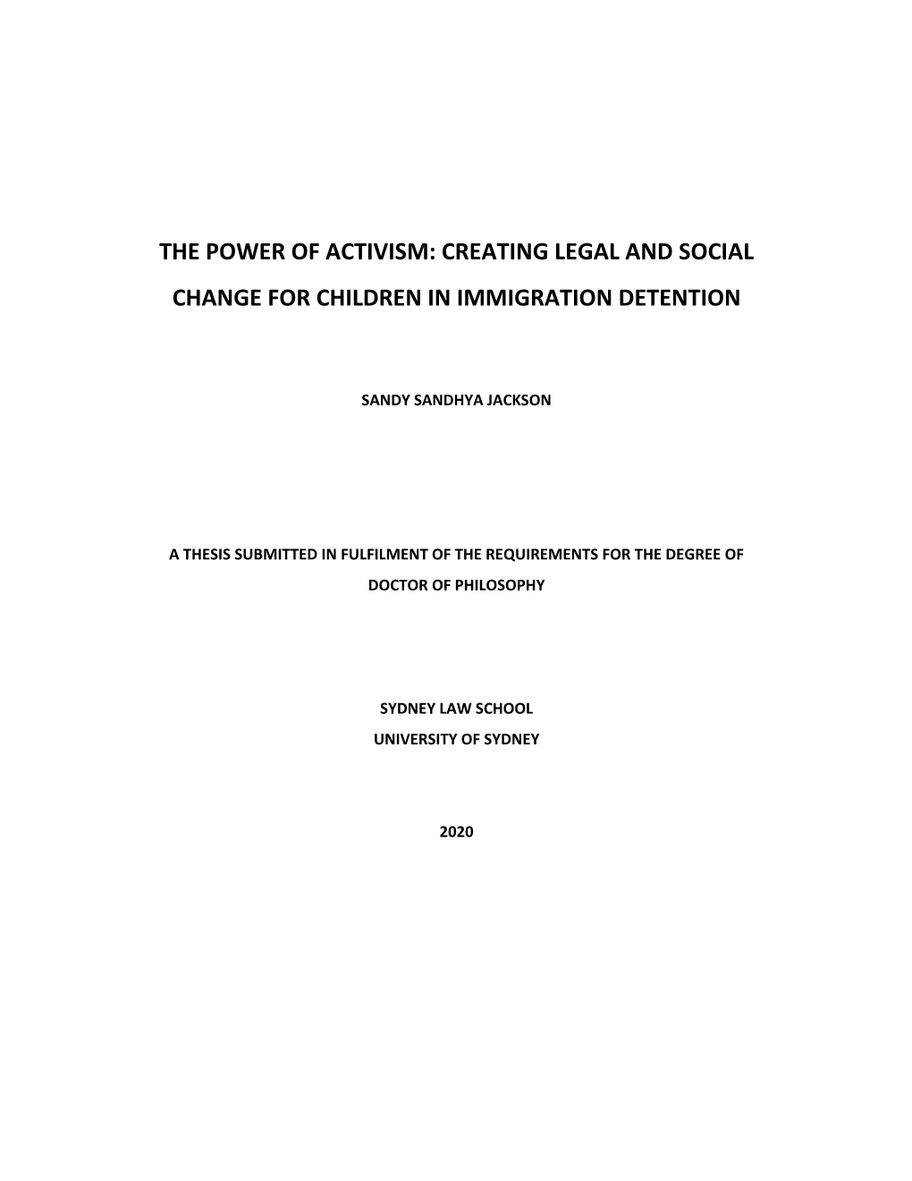 The Power of Activism: Creating Legal and Social Change for Children in Immigration Detention