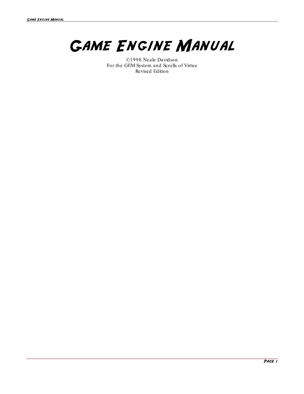 Game Engine Manual Game Engine Manual