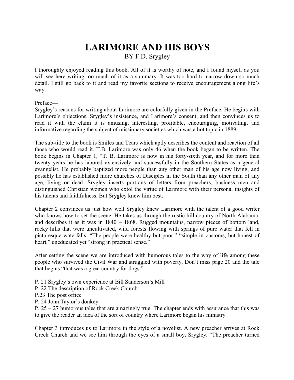 Larimore and His Boys by F.D