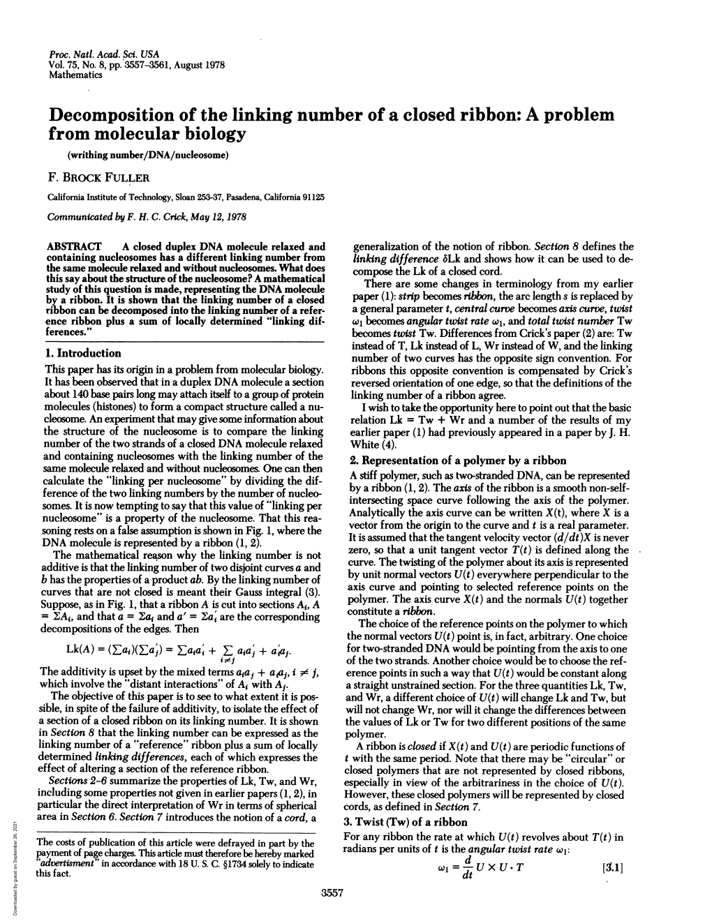 Decomposition of the Linking Number Ofa Closed Ribbon