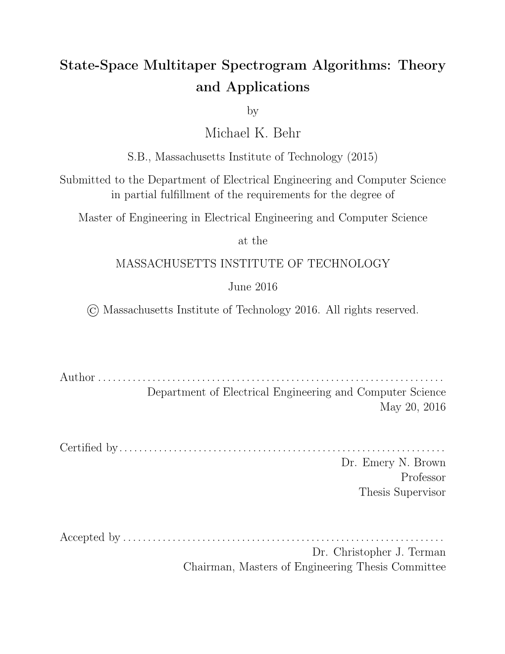 State-Space Multitaper Spectrogram Algorithms: Theory and Applications