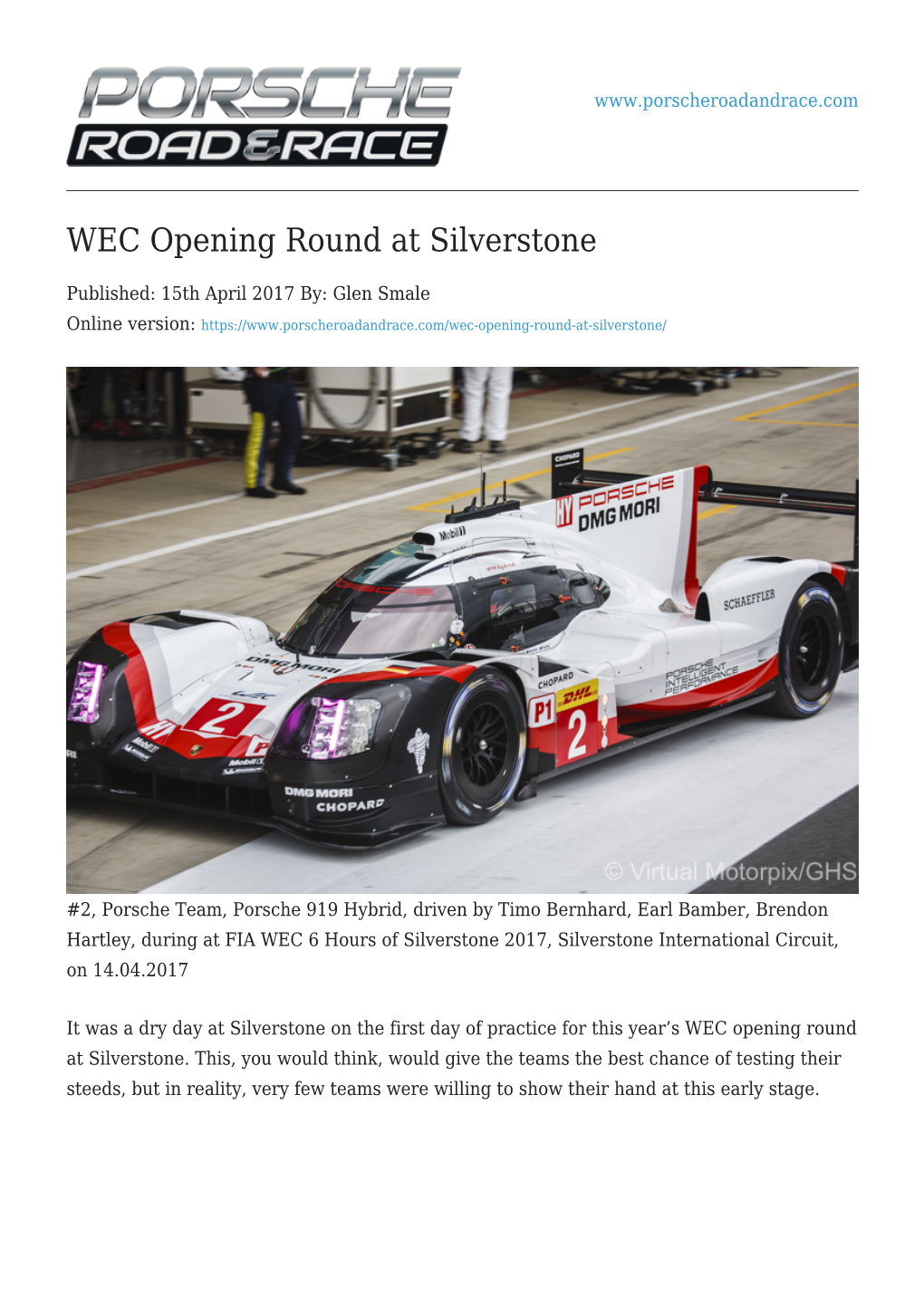 WEC Opening Round at Silverstone